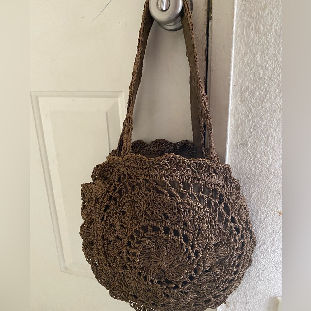 Dark Brown Woven Purse